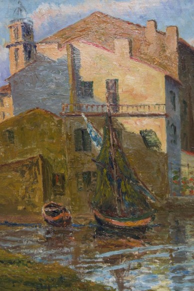 Tableau ancien par E.Bianchini - Village De st Tropez