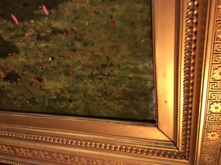Tableau ancien de salon par  Louis Robbe 19ème siècle