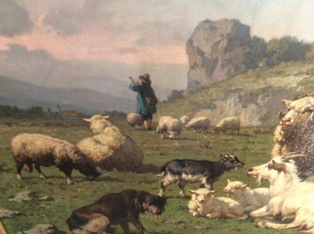 Tableau ancien de salon par  Louis Robbe 19ème siècle