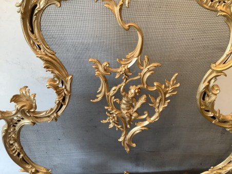 Pare Feu Style Louis XV en Bronze Doré