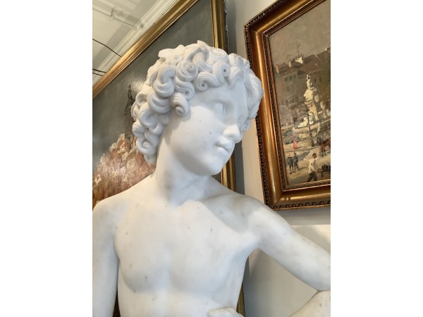 sculpture ancienne en Marbre de Carrare par Pietro Bazzanti