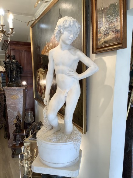 sculpture ancienne en Marbre de Carrare par Pietro Bazzanti