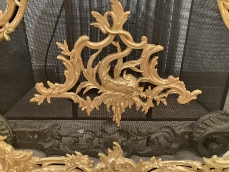 Pare Feu ancien écran De Cheminée 19 ème Siècle