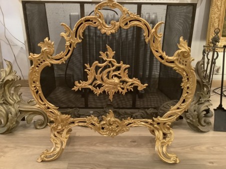 Pare Feu ancien écran De Cheminée 19 ème Siècle
