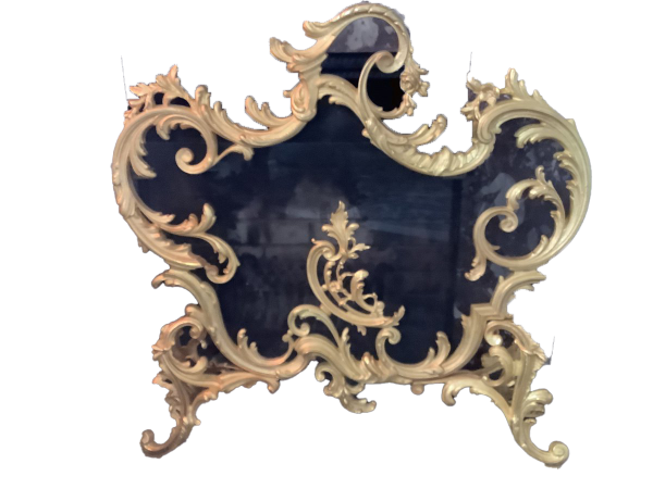 Pare Feu Bronze Doré Style Louis XV époque Fin 19éme Siecle