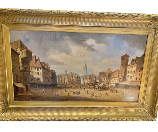 Tableau ancien école Espagnole 19ème siècle Par St Aubin