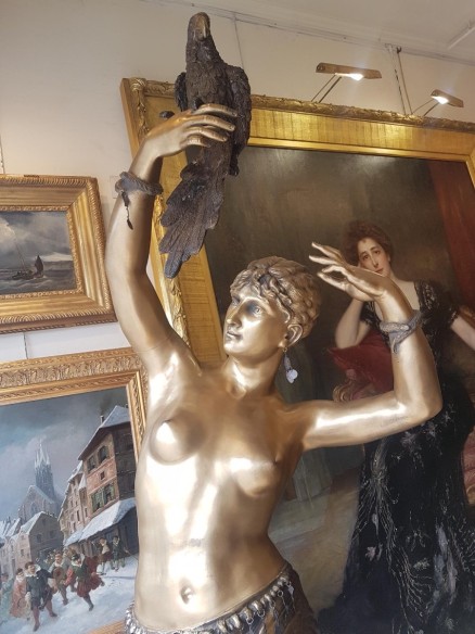 Statue En Bronze Art Deco Danseuse Orientale