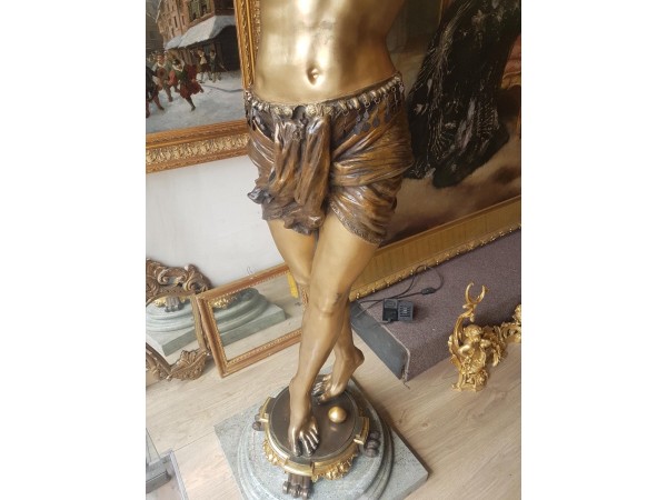 Statue En Bronze Art Deco Danseuse Orientale