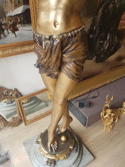 Statue En Bronze Art Deco Danseuse Orientale