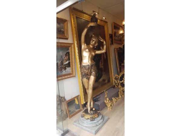 Statue En Bronze Art Deco Danseuse Orientale