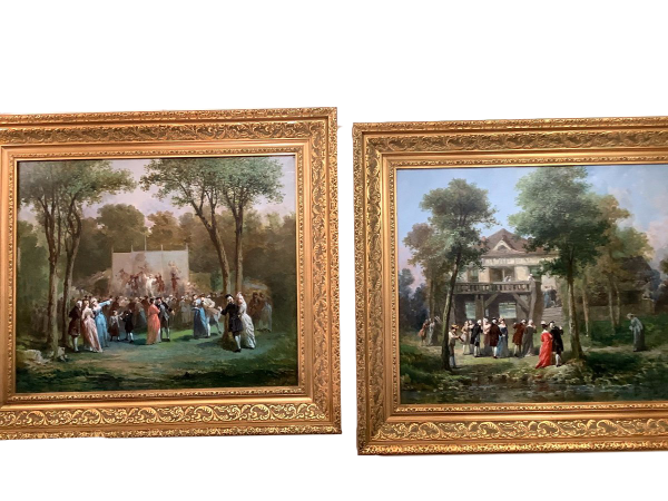 Tableaux anciens Par Léonard Saurfelt - scène de parc animées