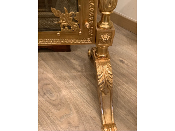 Pare Feu Style Louis XVI Bronze Doré