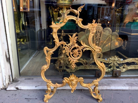 Gilded Bronze Fire Screen Louis 15 Style Napoleon III