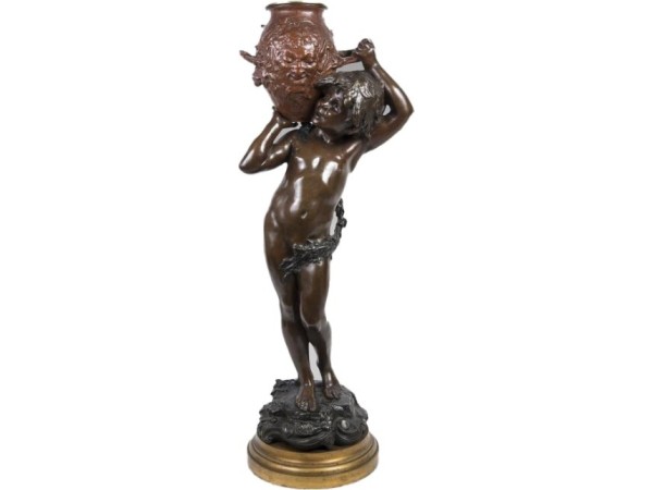 Sculpture ancienne par Auguste Moreau - L'enfant à la Jarre