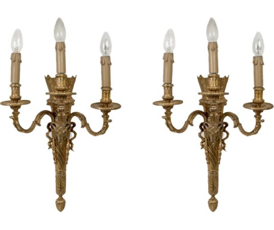 Appliques anciennes En Bronze Doré De Style Louis XVI